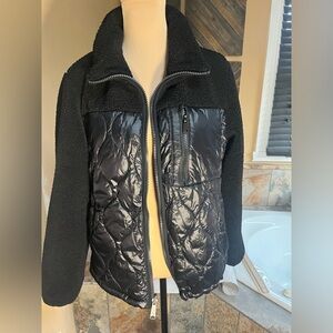 Koolaburra by UGG mixed-media Sherpa fleece Black jacket Medium Worn Once